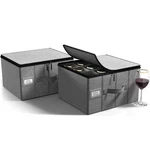 Sorbus Stemware Storage Cases - Hard Shell, Dividers, Handle Holds 12 Glasses. Fixed Price $60.99.