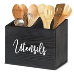 Wooden Utensil Holder, Kitchen Counter Decor Caddy With 2 Compartment.... Fixed Price $35.43.