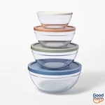 8PC Glass Set Of 4 Mixing Bowls With Lids Clear - Figmint. Fixed Price $27.50.