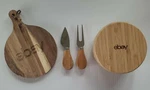 Branded Bamboo Salt Keeper Duet Cellar Spice & Cheese Board Promotional. Fixed Price $28.99.