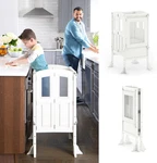 Kitchen Helper Toddler Tower By Guidecraft - Linen White Foldable Wooden Learn. Fixed Price $359.29.