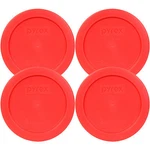 Pyrex 7200-PC Round Cup 5" Storage Lid Cover Red 4 Pack For Glass Bowl New. Fixed Price $14.99.