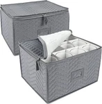 2PC Stemware Storage Containers Wine Hold Champagne Glasses Case Box Chest. Fixed Price $30.39.