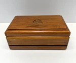 Vintage Gerard Craft Nautical Hand Carved Sailboat Wood Box Hinged Signed. Fixed Price $22.00.