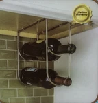 Satin Nickel Kitchen Under Cabinet Wine Vinegar Oil Bottle Holder Bar Rack. Fixed Price $9.99.