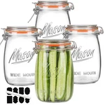Anwoi Wide Mouth Glass Jars With Airtight Lid 32OZ 4 Pack, Kitchen Storage La.... Fixed Price $51.99.