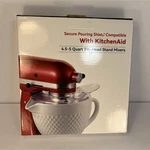 Lawenme Pouring Shield For Kitchenaid 4.5-5 Qt Tilt-head Mixer, Removable, Clear. Fixed Price $19.99.