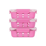 Ecoberi 4.5 Cup Glass Meal Prep Containers With Lids & Silicone Sleeves, Pink. Fixed Price $44.34.