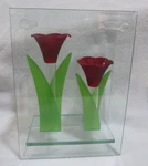 Vintage Vase Double Red Tulip Flower 1990S Cg Glass Cressida. Fixed Price $49.99.