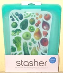 Stasher Silicone Reusable Storage Bag Half 1/2 Gallon Aqua New. Fixed Price $19.99.