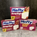 3 Lot Hefty Scrap Boxes Holder W/ Tear Off Ties 50 Bags Sealed. Fixed Price $99.99.
