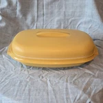 Tupperware Yellow Plastic Microwave Cooker With Lid Cooking Container. Fixed Price $22.45.
