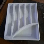 Plastic Silverware Tray. BRAND-STERILITE.14" 11 7/8" H.lite Stain. Fixed Price $8.00.