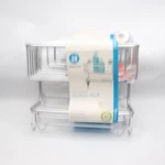 Interdesign Turn-n-lock Suction Bathroom Shower Combo Basket 2 Tiers Silver. Fixed Price $19.42.
