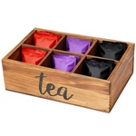 Pine Tea Bag Organizer, 6 Compartment Brown Wooden Storage Box, Natural .... Fixed Price $29.99.