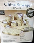 Homewear 8-PIECE Hudson Damask China Storage Container Set, Tan Beige. Fixed Price $40.00.