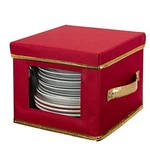 Simplify Holiday Salad Plate Dinnerware Storage Box With 12 Felt Dividers, China. Fixed Price $15.99.