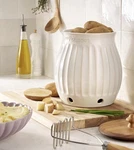 The Pioneer Woman Colette Stoneware Potato Keeper, White. Fixed Price $105.00.