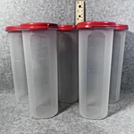 Tupperware Modular Mate Oval 4 Containers Set Of 5 Red Lids 890ML Pantry Storage. Fixed Price $44.99.
