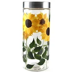 Grant Howard Sunflower Hand Painted Glass Storage Jar, 75 Oz, Multicolor. Fixed Price $24.82.