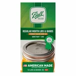 Ball 12-PACK Regular Mouth Canning Jar Lids And Rings, Two-piece Mason. Fixed Price $16.99.