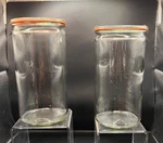Weck 974 Cylinder Jars Euc 1.5 Liter 54 Fl Oz 8.13" X 3.875" Lot Of 2. Fixed Price $38.99.