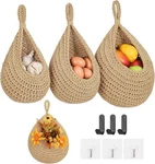 Wall Hanging Fruit Baskets Kitchen 3 Pack Woven Produce Holder 6 Pcs Strong Hook. Fixed Price $87.80.