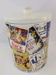 Walt Disney Movies Poster Collage Canister Ceramic Cookie Jar .. Fixed Price $49.97.