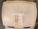 Wilton 3-IN-1 Caddy & Cupcake Container Snap Lid White Purple Tray. Fixed Price $24.99.