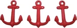 Set Of 3 Nautical Red Cast Iron Anchor Wall Hooks, Home Decor. Fixed Price $16.99.
