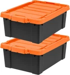 Iris Usa 4 Pack 12 Gallon Lockable Storage Bins, Heavy Duty Stackable Containers. Fixed Price $193.86.