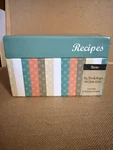 Darice My Family Recipes Box Teal White Coral Gray With Cards & Dividers. Fixed Price $17.49.