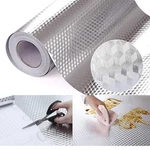 Snkxu Kitchen Wallpaper Oil Proof Sticker Backsplash 15.7"W 118.1"L, Silver. Fixed Price $16.36.