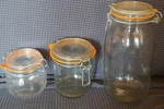 3 Super Canning Mason Glass Jars 2L .5L .75L Liter. Fixed Price $65.00.