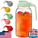 Asstarjtk 64OZ Glass Mason Jar Pitcher Wide Mouth Jug W/ Lid & Pour Spout. Fixed Price $29.14.