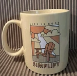 Life Is Good Simplify Coffee Mug Tea Cup Hot Cocoa Yellow Ceramic. Fixed Price $10.99.