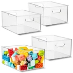 Primebox 4 Pack Clear Plastic Organizer Bins With Handles For Home Organization. Fixed Price $80.17.