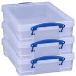 Really Useful Box 4L Storage Container With Lid Clip Lock Handles, (3 Pack). Fixed Price $35.99.