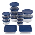 Anchor Hocking Glass Food Storage Containers With Snugfit Lids, 30 Piece Set. Fixed Price $49.99.