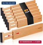 Fabsome Drawer Divider 6 Pack, Bamboo Dresser Organizers For Clothes Socks Under. Fixed Price $43.86.