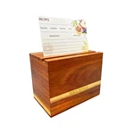 Acacia Wood Recipe Box Set With 50 4X6 Cards And Divid... Fast Usa Ship. Fixed Price $33.32.