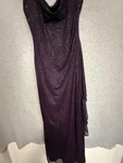 R&m Richards Dress Womens 12 Purple Paisley Cowl Neck Ruched Maxi Gown Formal. Fixed Price $39.99.