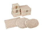 8-PIECE Storage Containers Set China, Beige, Quilted, Stackab... Usa Fas. Fixed Price $68.36.
