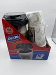 Vtg New Dixie Grab 'n Go 16OZ Lidded Coffee Cups, 10 Pack, 2006, Y2K Design. Fixed Price $14.99.