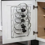 Pot Lid Organizer Rack Durable Metal 5-TIER Hanging Kitchen Holder. Fixed Price $25.00.