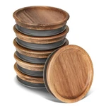 6 Pack Regular Mouth Lids For Mason Jars, Reusable Wooden Storage With S.... Fixed Price $20.41.
