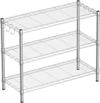 3-SHELF Adjustable Metal Wire Shelving Storage Rack For Office,kitchen,bed. Fixed Price $87.86.