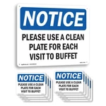 Please Use Clean Plate For Each Visit Buffet Osha Notice Sign - 5 10 Pack. Fixed Price $197.99.