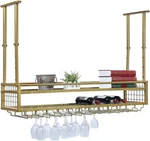 Adjustable Gold Hanging Wine Glass Rack For Bar & Restaurant, 47.2IN. Fixed Price $216.99.
