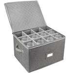 Lotfancy Stemware Storage Container, Hard Shell, 16" X 13" 10", Gray. Fixed Price $29.79.